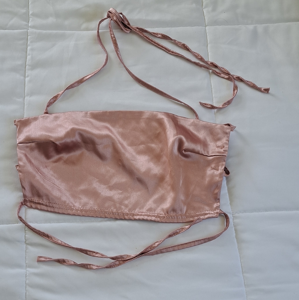 Nasty gal pink silky scarf top